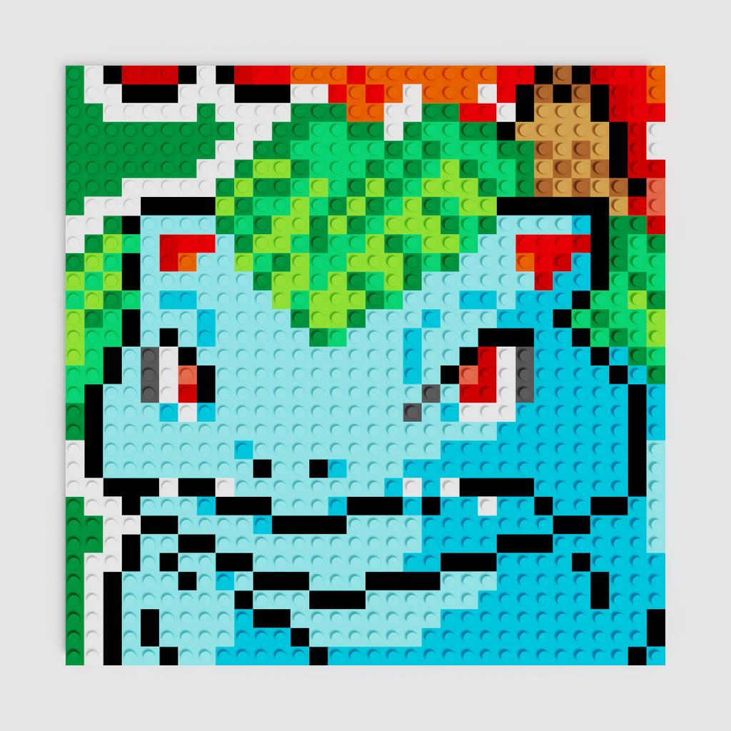 Bulbasaur Pokémon Pixel Art - Pix Brix Instructions 