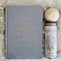 Taylor Lee Comfort_Lifting You Up in Prayer comfort kit with journal, tea, and bath bomb