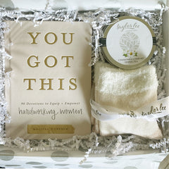 Taylor Lee Comfort_You Got This Kit with devotional book, tea, and socks