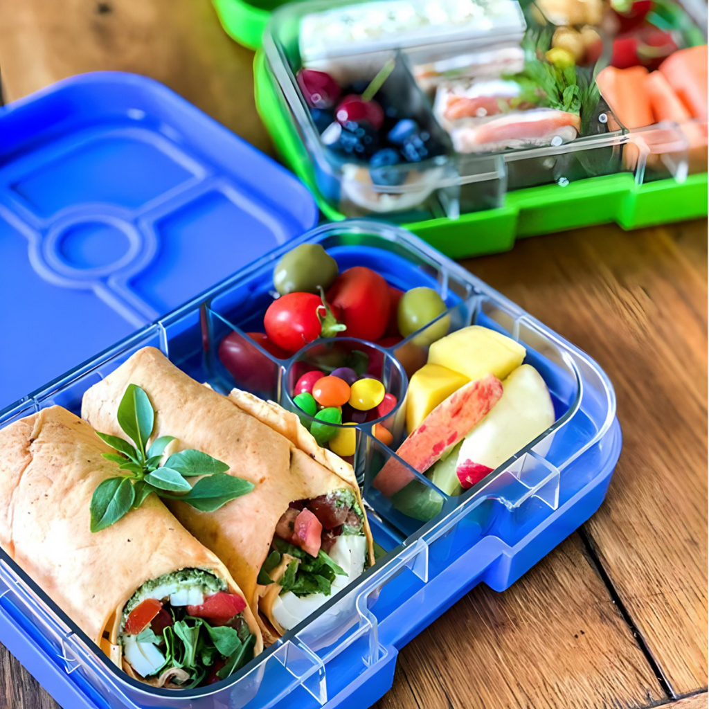 Yumbox Tropical Aqua 4 Compartment Sandwich Bento Box