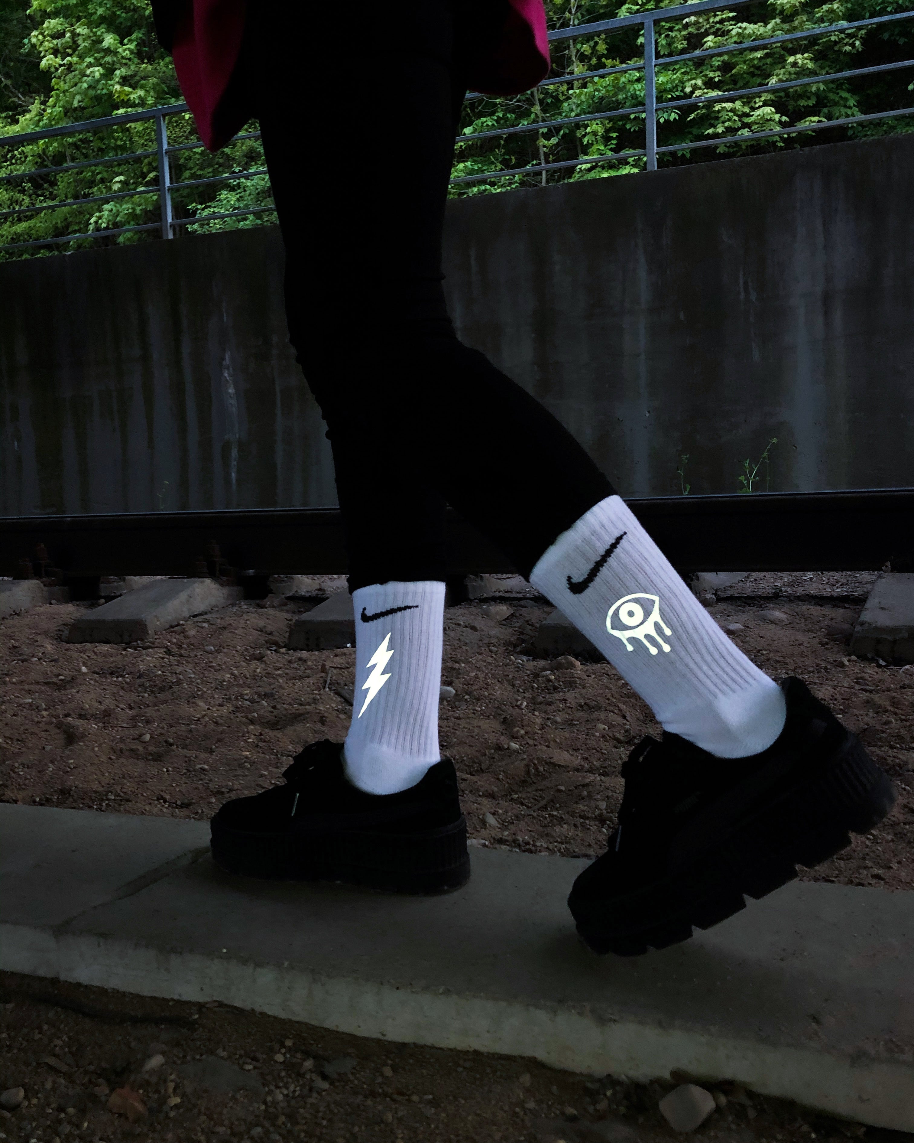 reflective nike socks