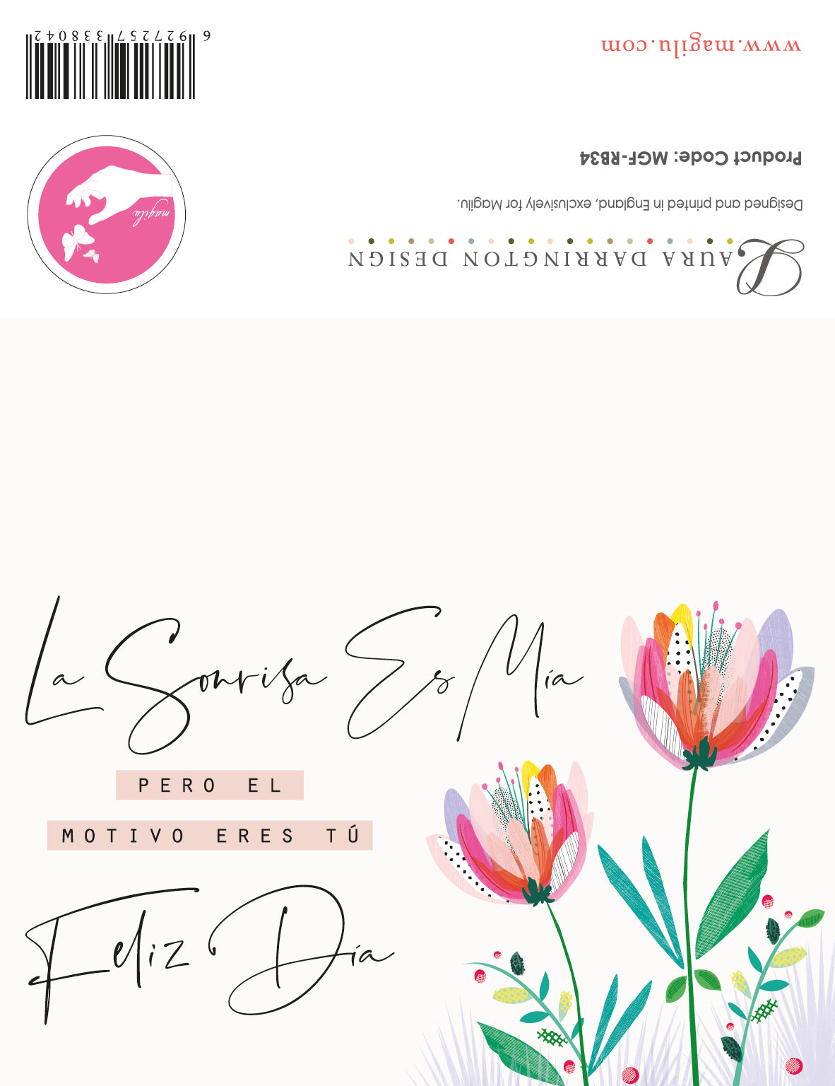 Tarjeta La Sonrisa es mía pero el motivo eres Tú Feliz Día tulipanes –  Magilu Tarjetas