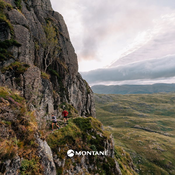 Two People running on a cliff