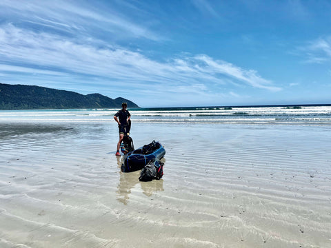 packraft on the beach