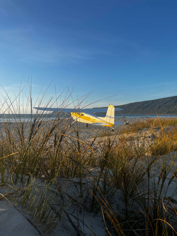 plane on the beach on the west coast