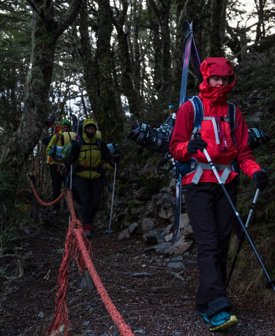 water proof jacket being used in  new zealand