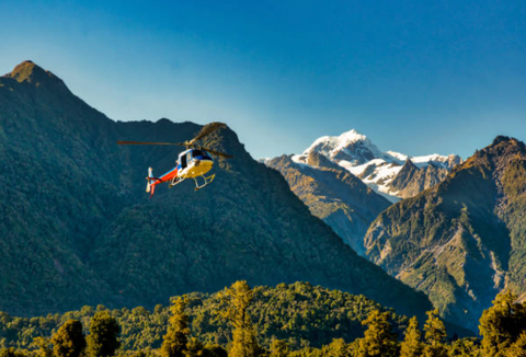 helicopter in the mountains