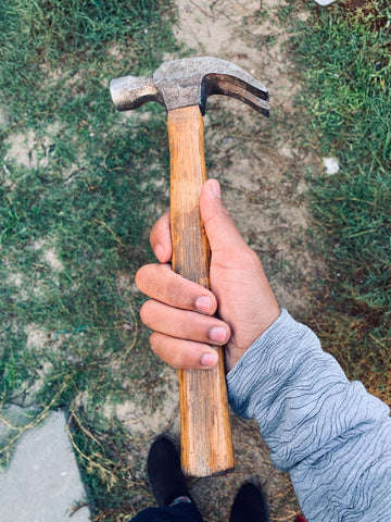 Man holding a hammer
