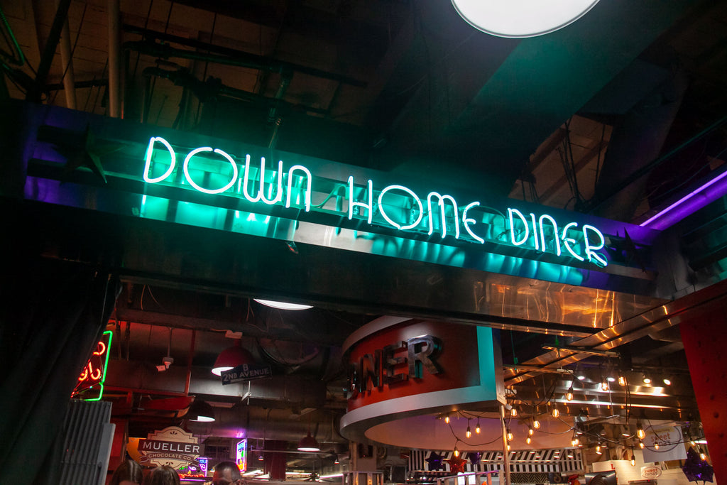 One of Down Home Diner's many signs