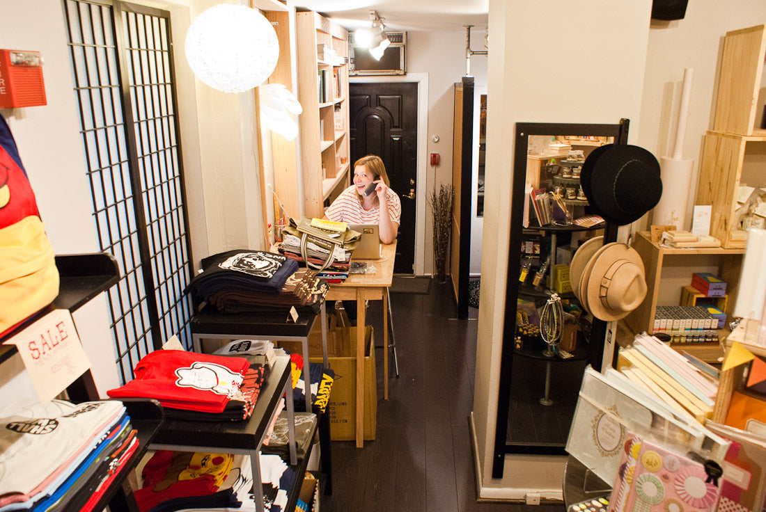 We built a collapsible back table to work at, and that little table is where we packed ALL of the online orders, for years.