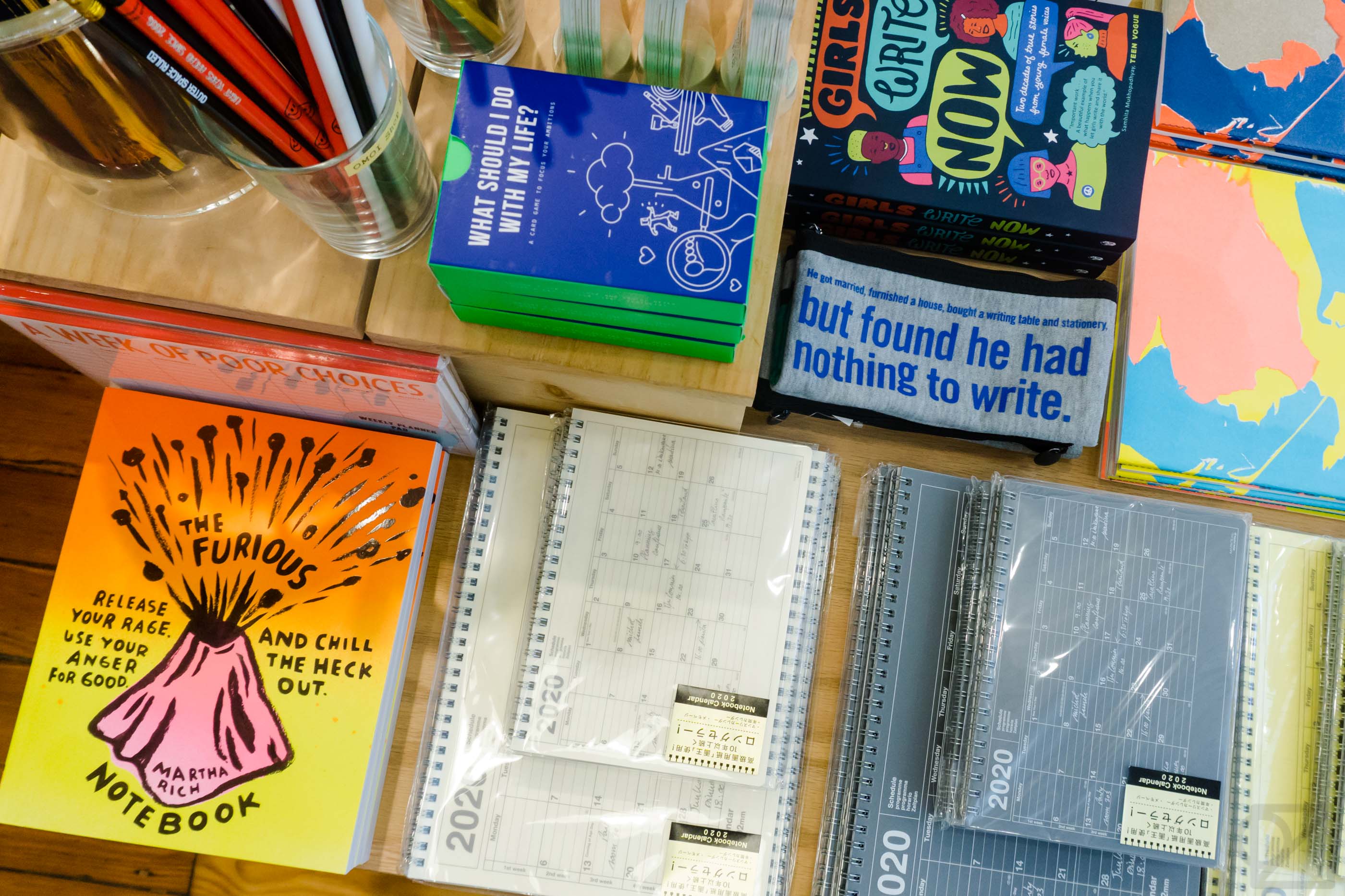 We've been increasing our amount of what we're calling journal adjacent items, like cool workbook style notebooks, prompt cards, and short story collections.