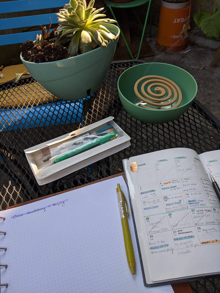 A leisurely journaling moment outside