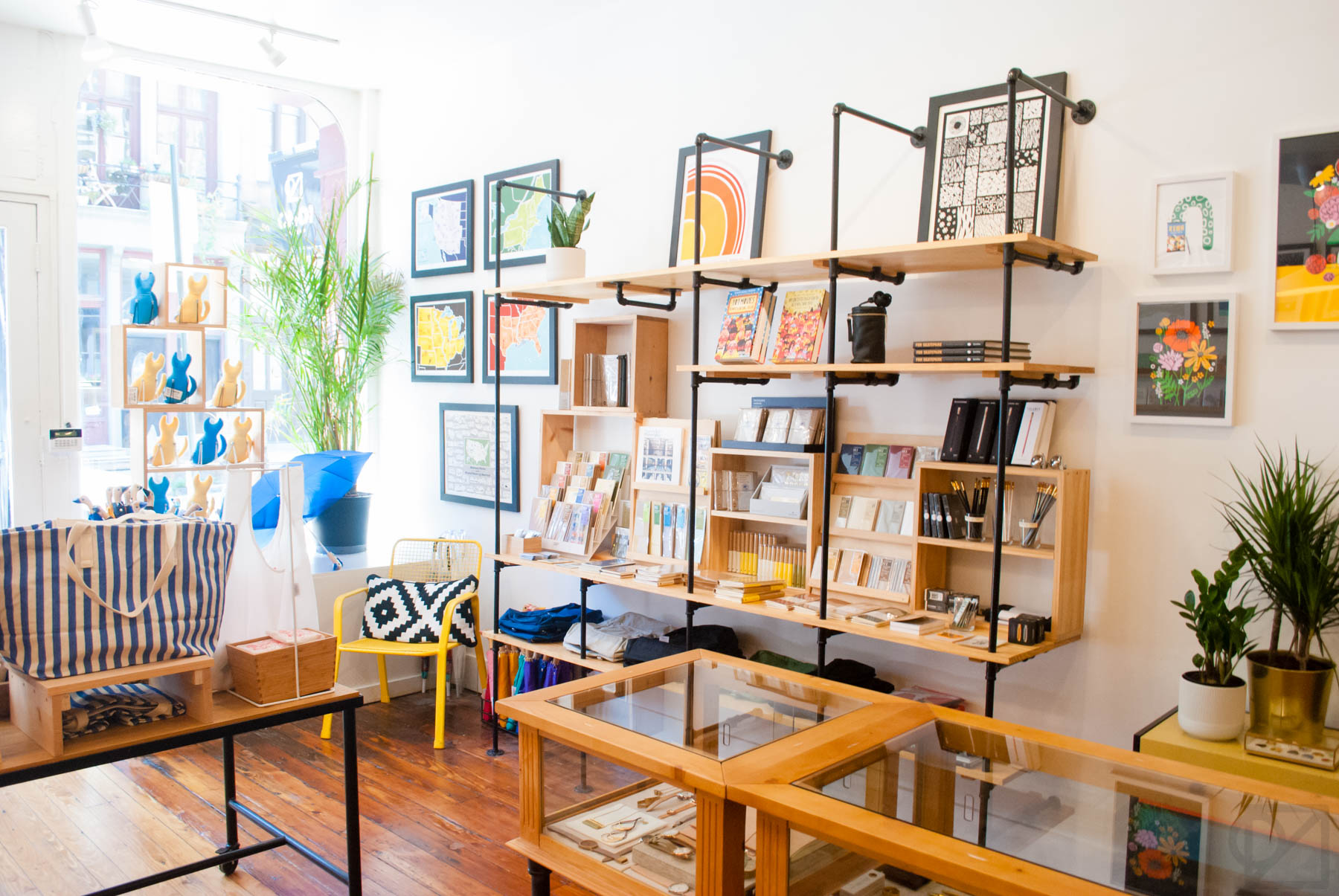 Our Brainstorm Prints and TRAVELER'S Company goods on prominent display right when you walk in.