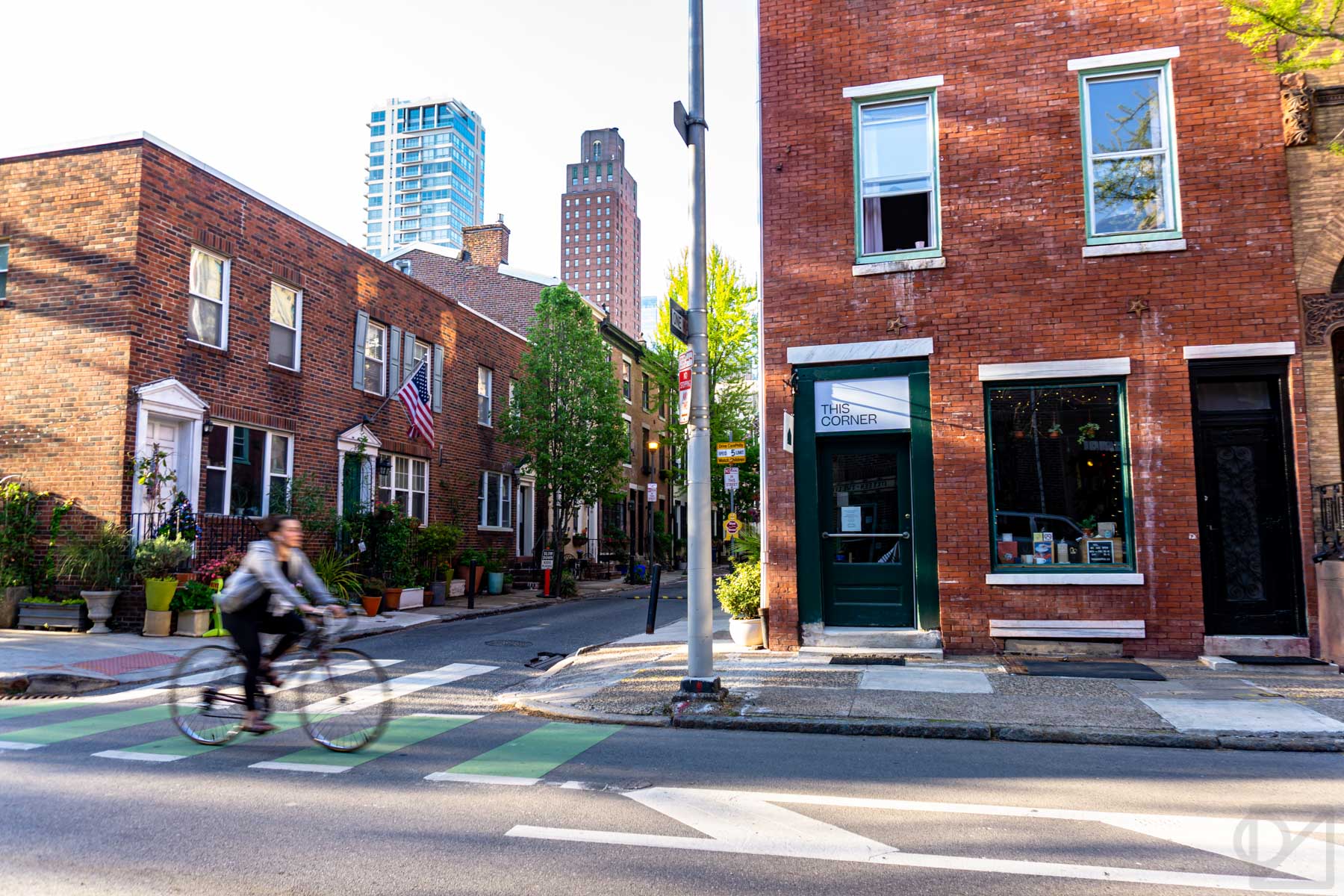 Let's get a look of the neighborhood while we're out here. Say hi to our neighbors, This Corner, a life shop and salon.