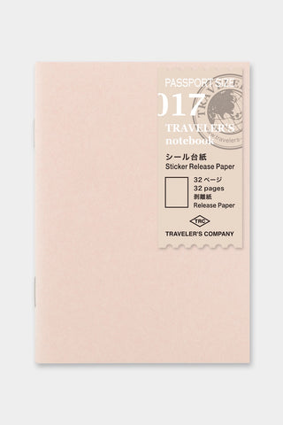TRAVELER’S notebook Passport Size Refill Sticker Release Paper