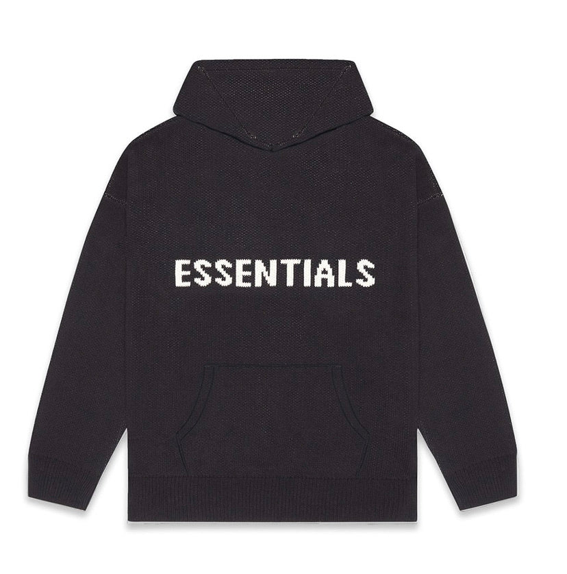 Essentials Knitted Hoodie Black EHHEAT