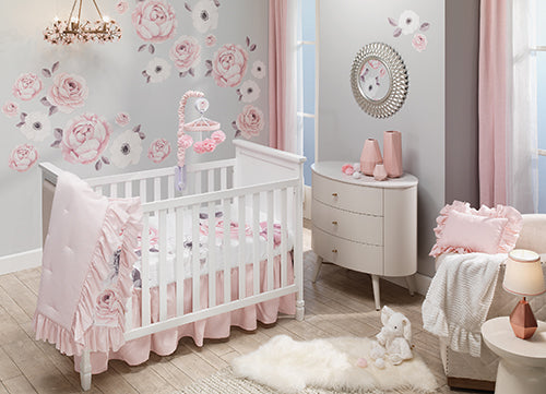 Floral Theme Nursery Crib Bedding