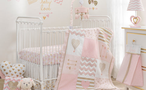 Baby Love with Hearts Crib Bedding
