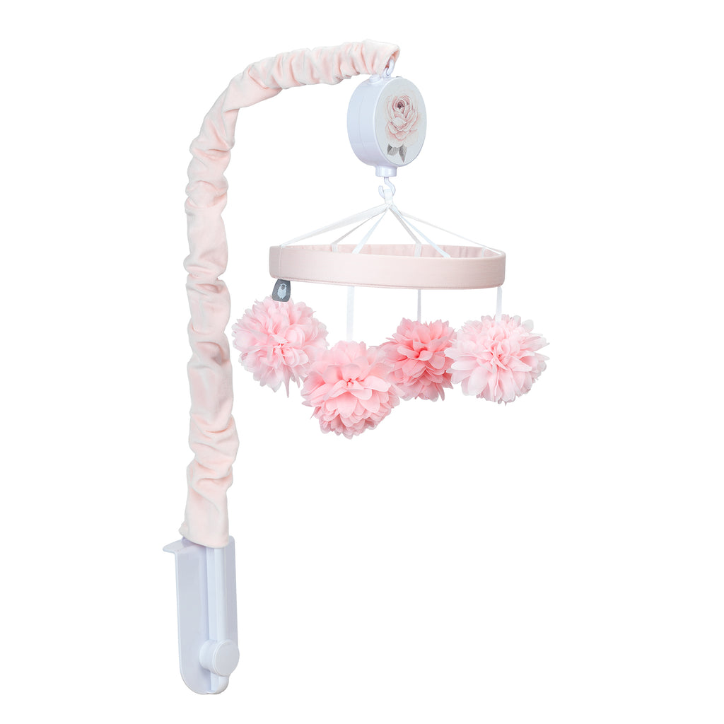 Pink Floral Musical Baby Crib Mobile