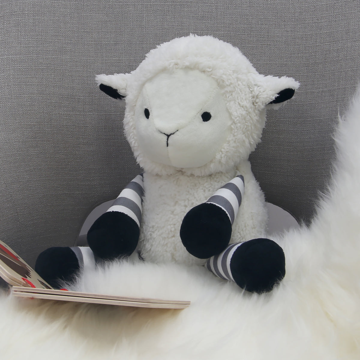 Little Sheep White/Gray Plush Lamb Stuffed Animal – Ivy