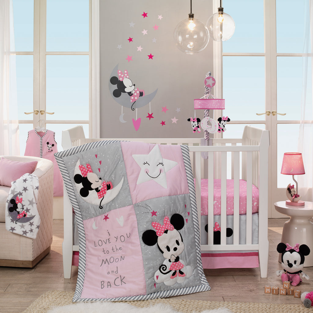 Pink 4-Piece Nursery Crib Bedding Set