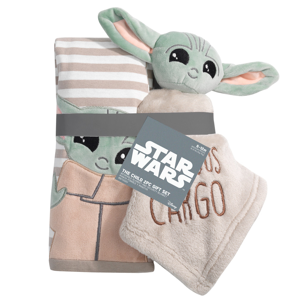 Star Wars Mandalorian Baby Yoda Wearable Blanket Lovey Gift Set