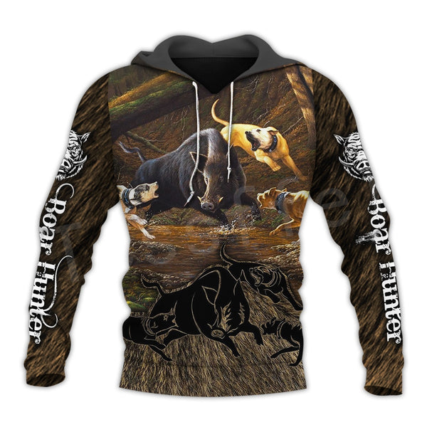 Boar hunting with Dogs Hoodie – Double-D-Outfitters