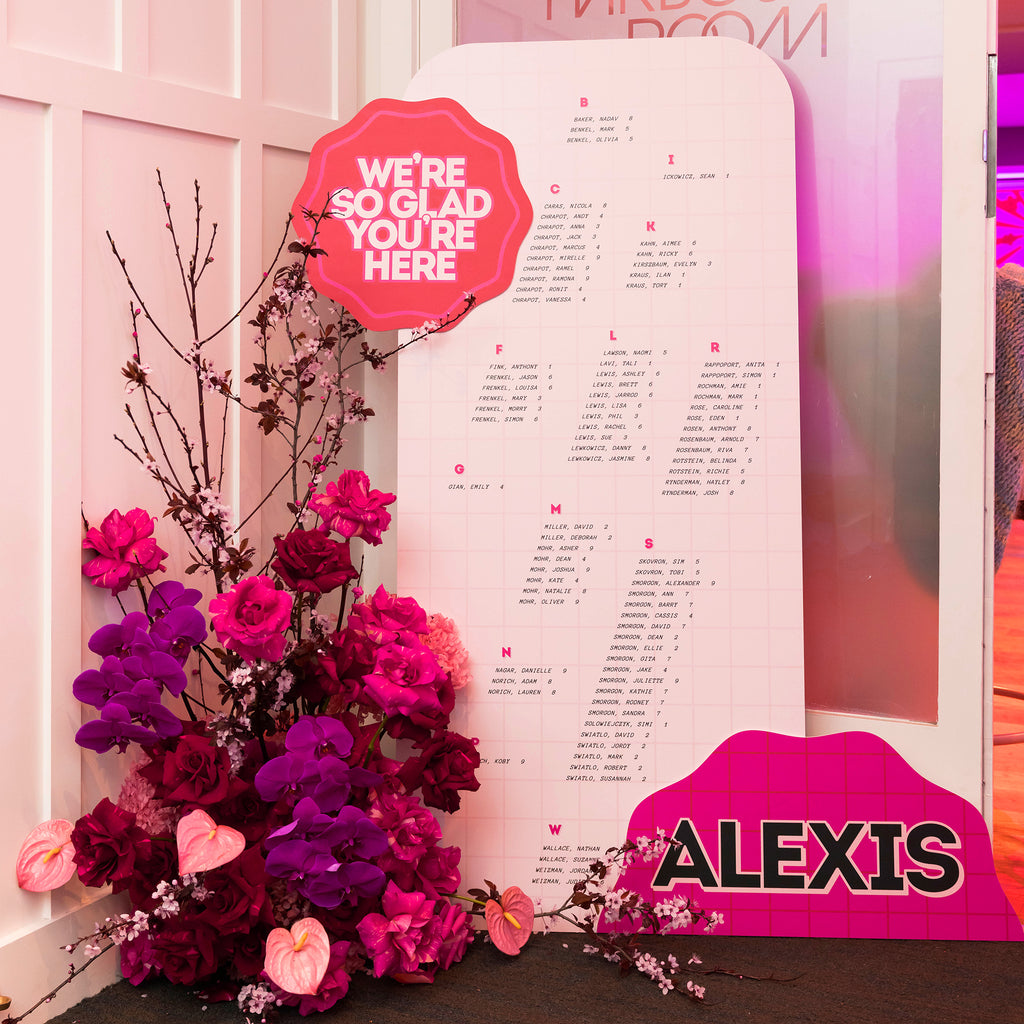 Alexis Batmitzvah Freestanding Welcome Sign & Seating Chart