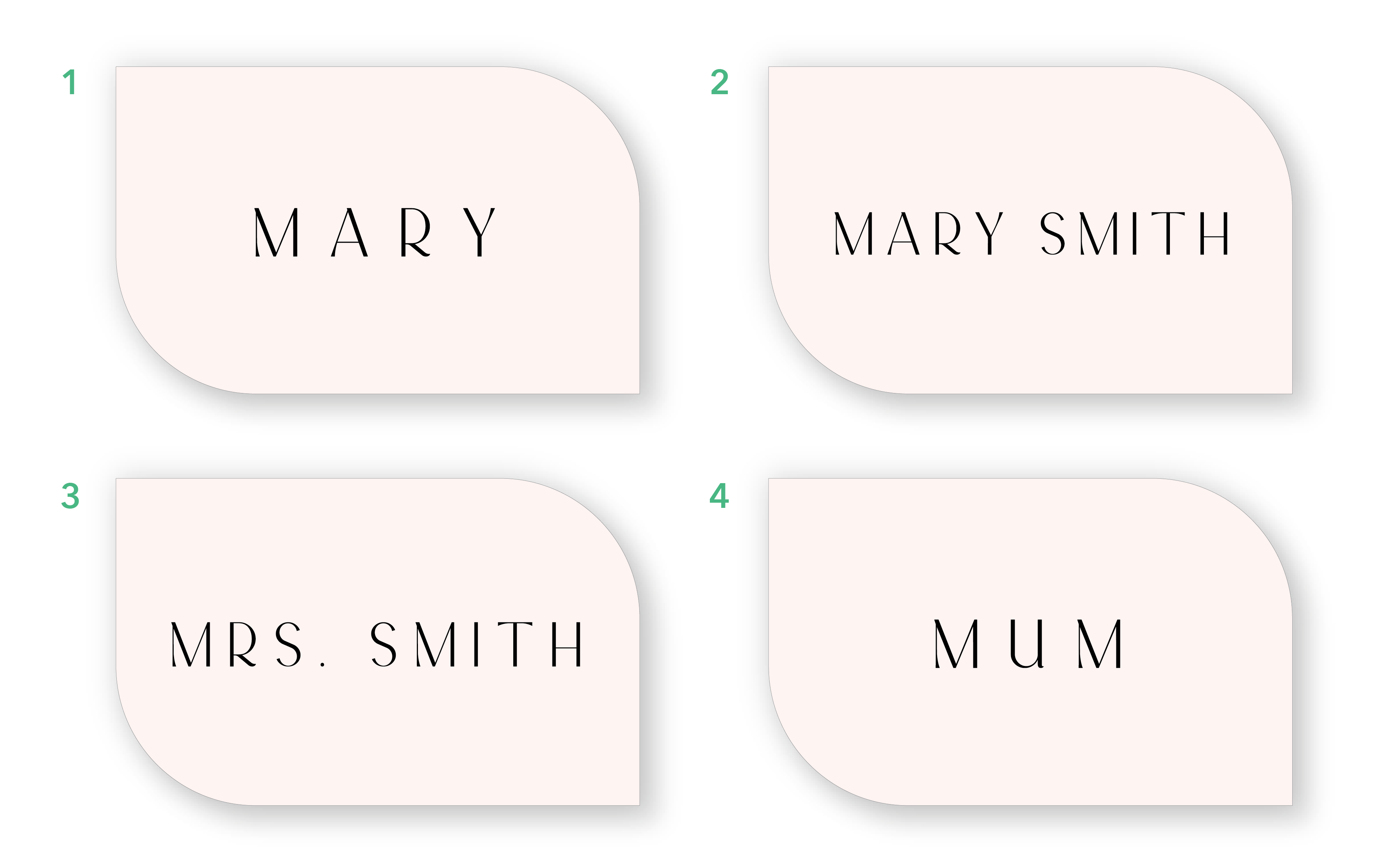 Place card template example images