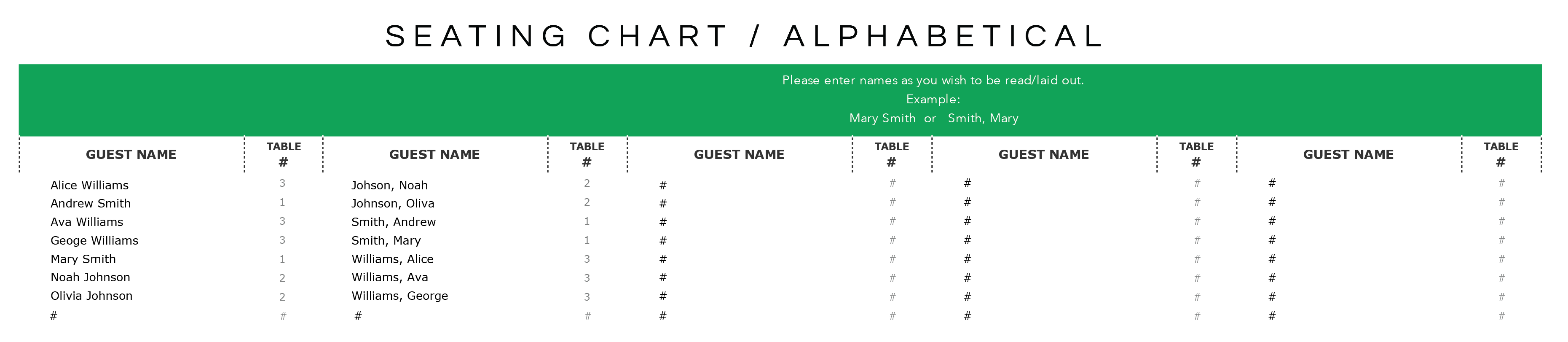 adelphi mou seating chart alphabetical example