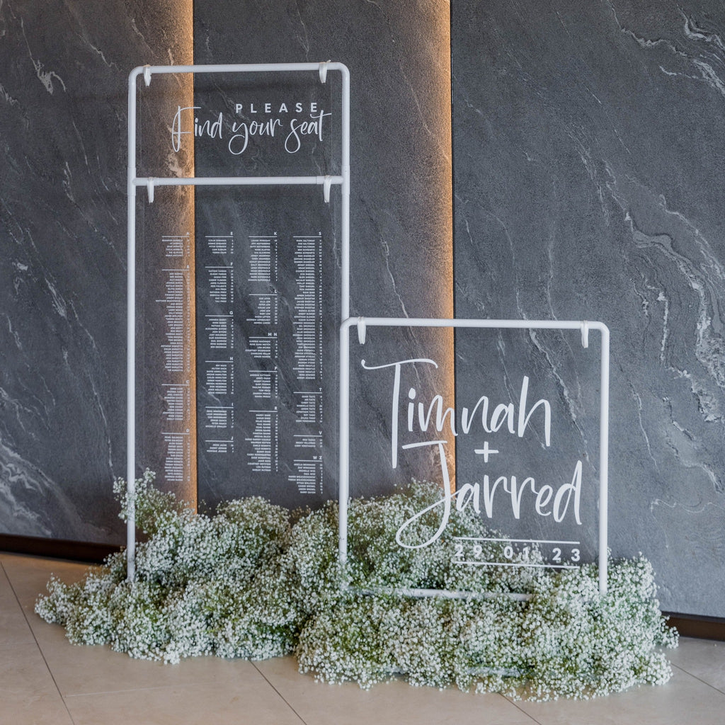 clear acrylic wedding welcome sign, clear acrylic wedding seating chart
