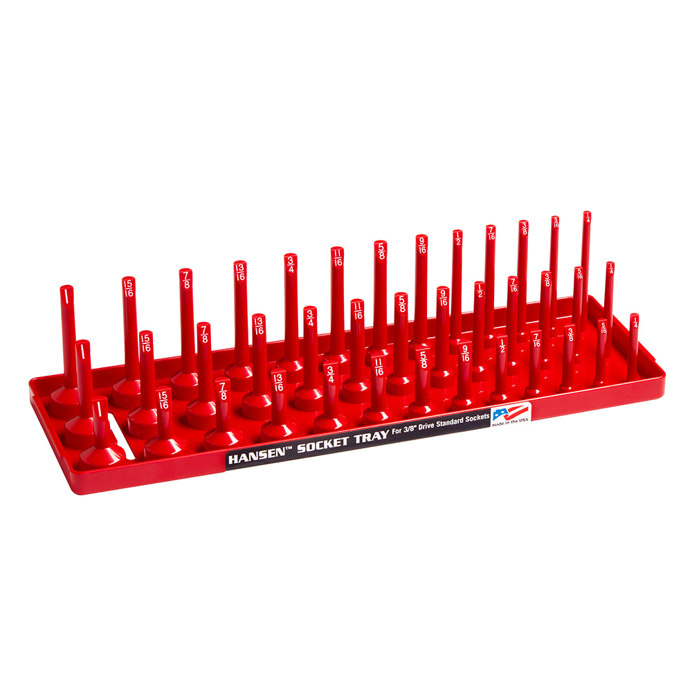 3/8" Dr. Standard Regular, Semi-Deep, Deep Socket Holder - Red