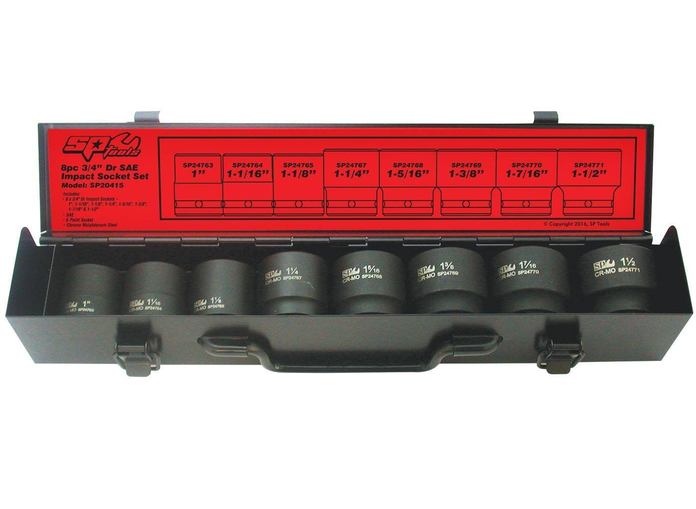 8PC 3/4" DRIVE 6PT METRIC IMPACT SOCKET SET