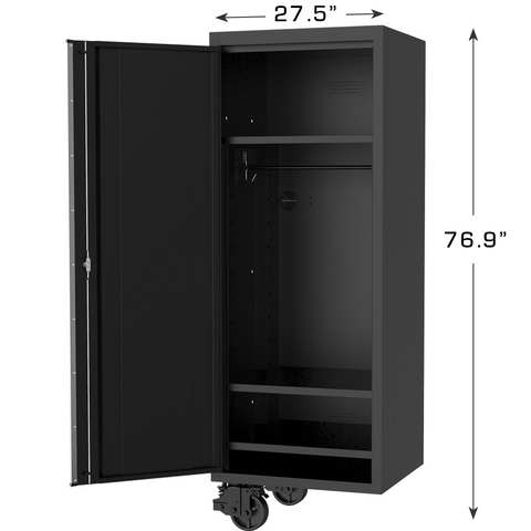 27" USA Sumo Series Side Cabinet 3 Fixed Shelves/Clothes Hang Rail