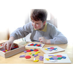 A child solving the butterfly puzzle