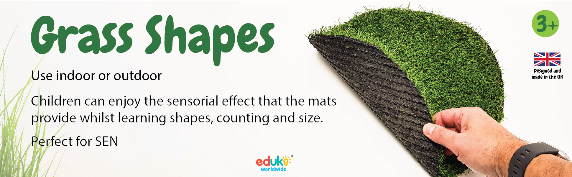 eduk8 green artificial grass shapes for sensory counting