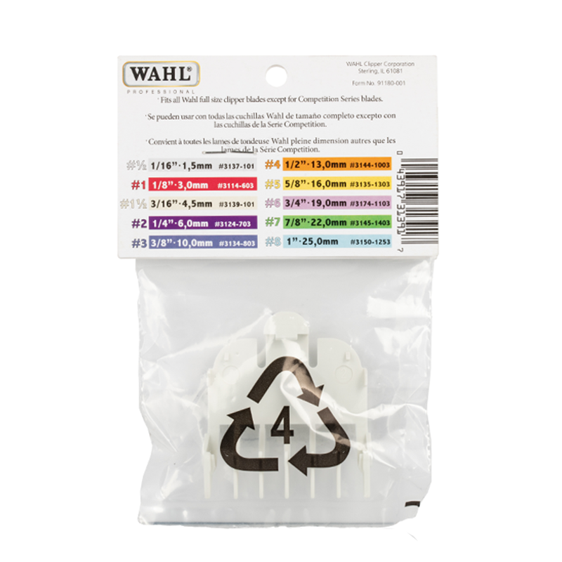 Wahl Color Coded Clipper Guide 1 1 2 White Essensy   1N6A9840 