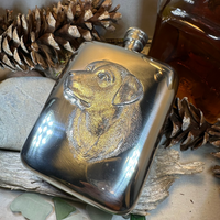 Faithful Friend Labrador Retriever Pewter Hip Flask