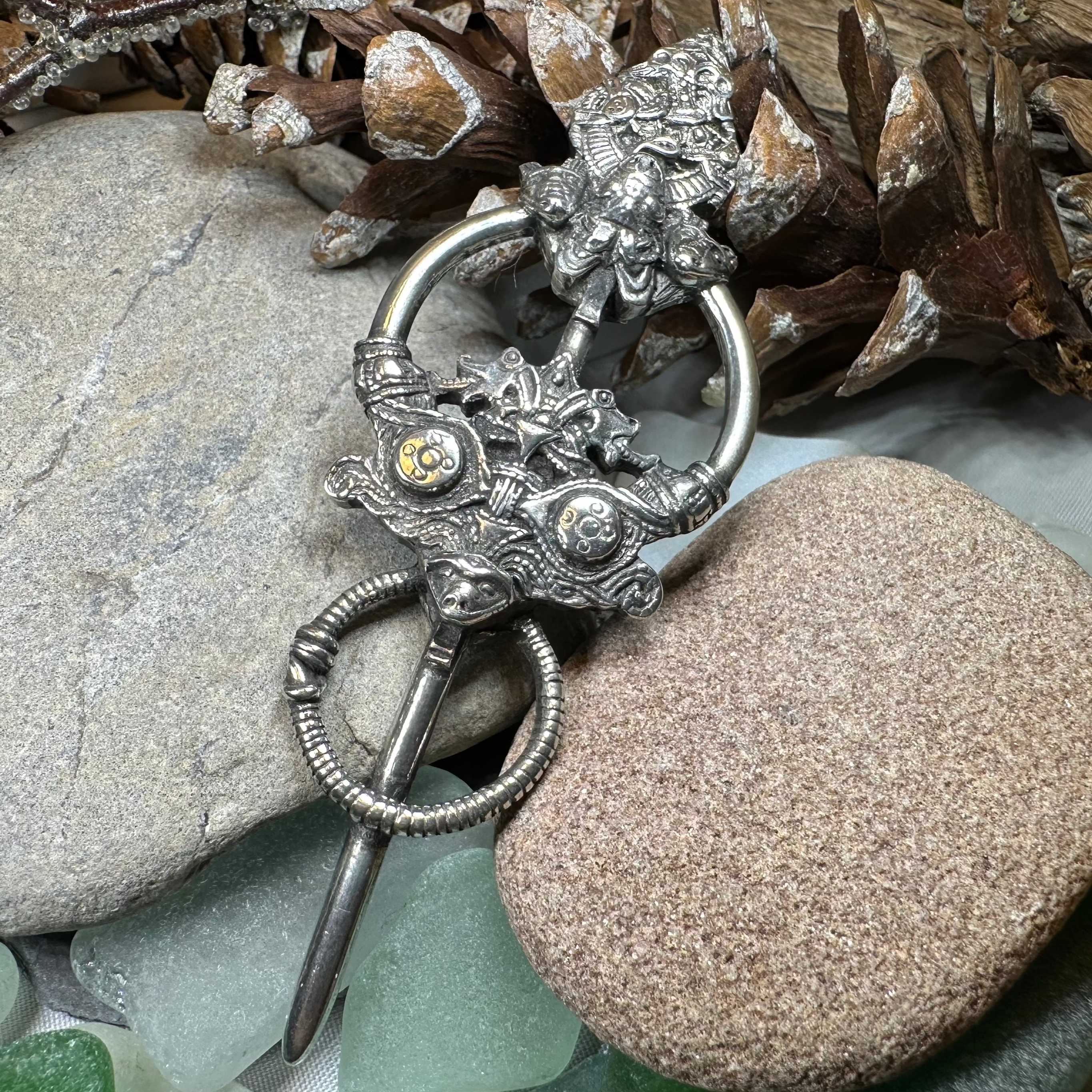 Viking Wolf Celtic Brooch