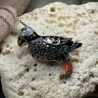 Coastal Puffin Marcasite Brooch