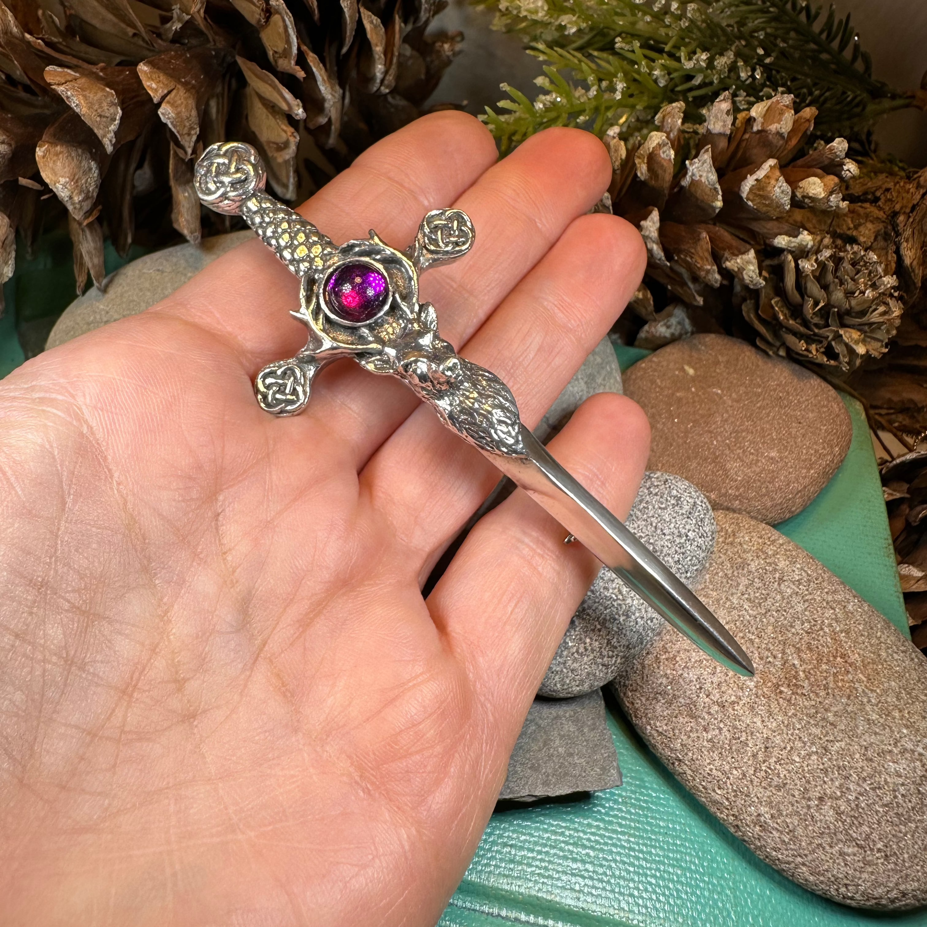 Stag Sword Kilt Pin
