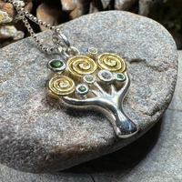 Shades of Green Tree of Life Necklace