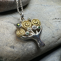 Shades of Green Tree of Life Necklace