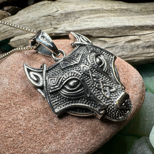 Celtic Wolf Love Necklace – Celtic Crystal Design Jewelry