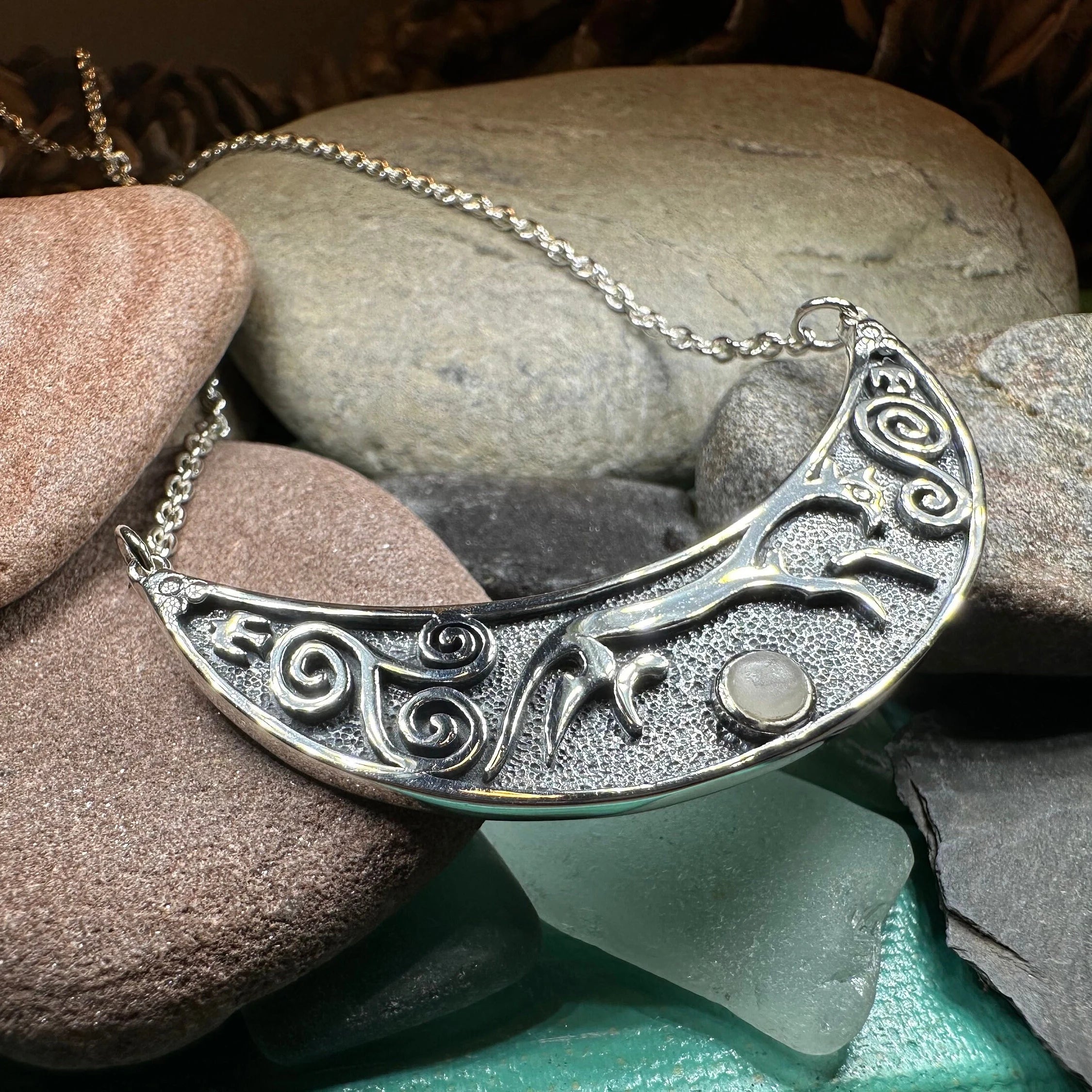 Epona Celtic Horse Moonstone Necklace