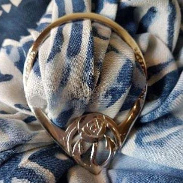 Mullingar Pewter Scarf Ring with Celtic bird motif Light Scarves.