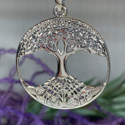 Woodlands, Silver Tree of Life Pendant on a Black Faux Leather Cord Ne –  Urban Drygoods, ltd