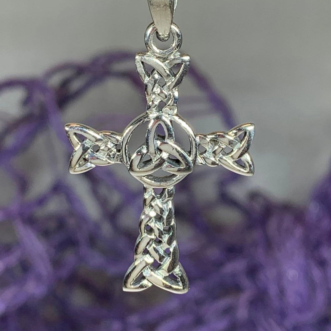 Trinity Knot Cross Necklace#N#– Celtic Crystal Design Jewelry