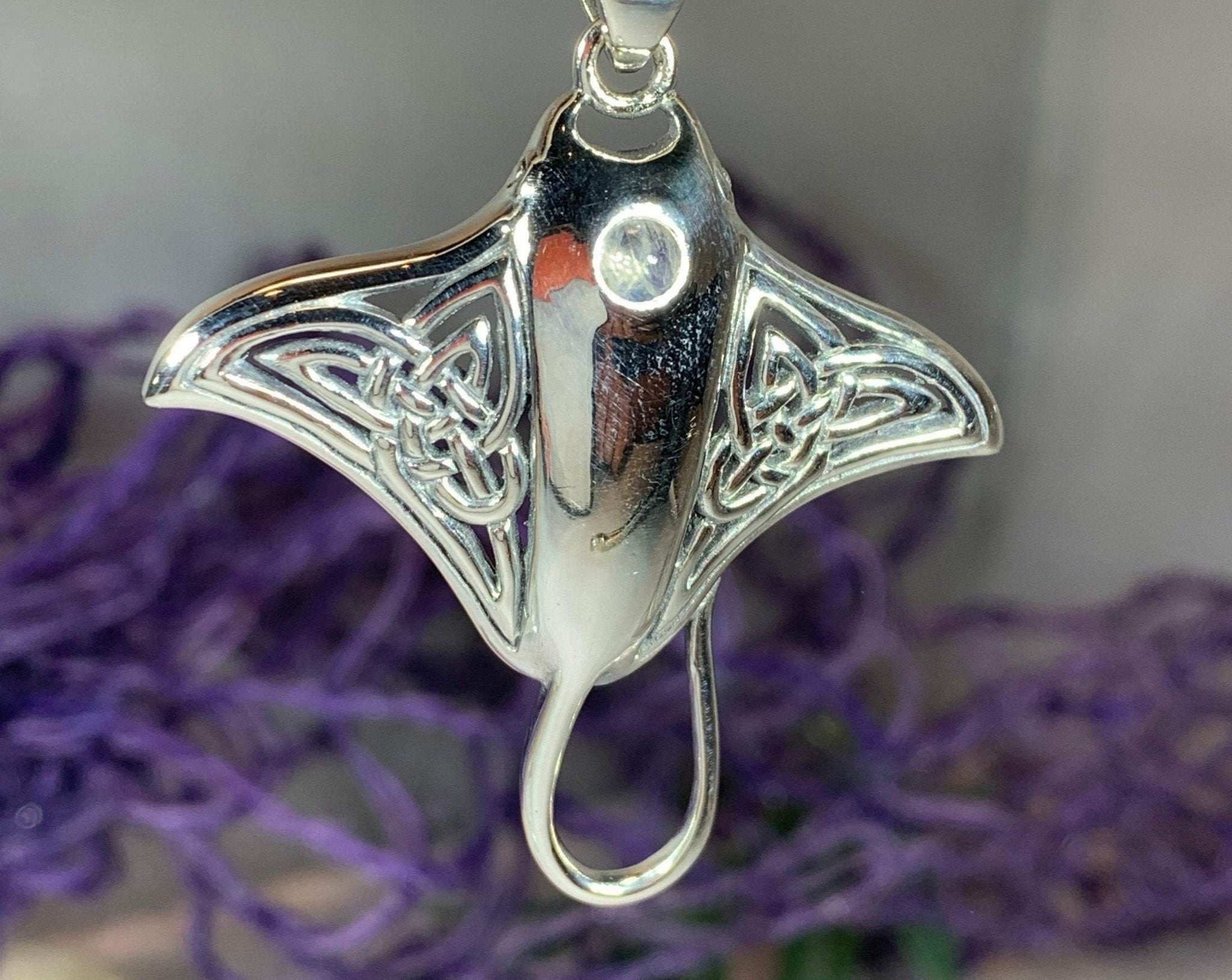 Celtic Manta Ray Necklace – Celtic Crystal Design Jewelry