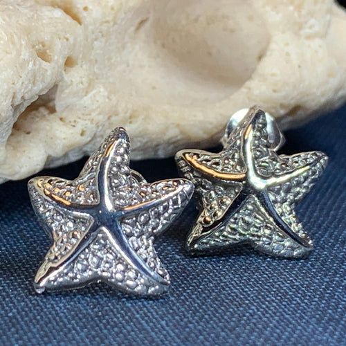 Starfish Stud Sparkle Earrings in Sterling Silver  Seaside Sparkle